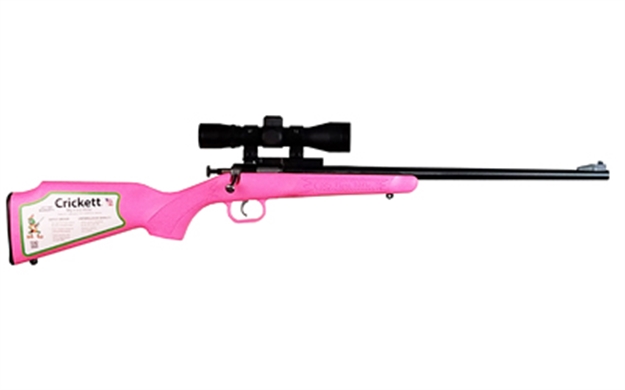Picture of Keystone Crickett Bolt Action Youth Rifle Package W/Rifle Pink, Scope, 22 LR KSA2220BSC
