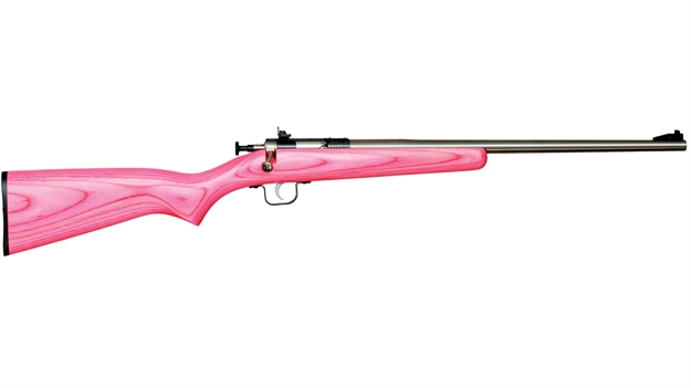 Picture of Crickett, Keystone Youth Rifle, 22Wmr, Single Shot, 16.125" SS Barrel, EZ Loader, Scope Mount, Pink Laminate Stock KSA2425