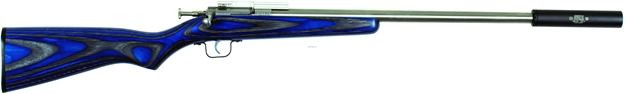 Picture of Crickett, Keystone Rifle, 22 Lr, Single Shot, 1/2X28 Threaded Bull Barrel, EZ Loader, Mount, Blue Laminate, SS Bbl