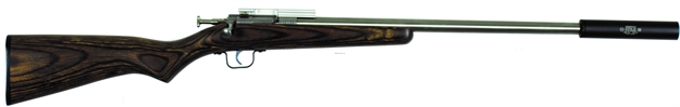 Picture of Crickett, Keystone Rifle, 22 Lr, Single Shot, 1/2X28 Threaded Bull Barrel, EZ Loader, Mount, Brown Laminate, SS Bbl