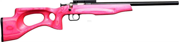Picture of Crickett, Keystone Youth Rifle, 22Wmr, Single Shot, EZ Loader, Scope Mount, Target Model, 16.125" Blued Bbl, Pink Lam