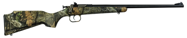 Picture of  Crickett Ksa2163 Youth  22 LR 1Rd 16.12" Blued Barrel & Receiver, Fixed Front/Adjustable Rear Peep Sight, Hydro Dipped Mossy Oak Break-Up Synthetic Stock W/11.5" Lop, Rebounding Firing Pin Safety