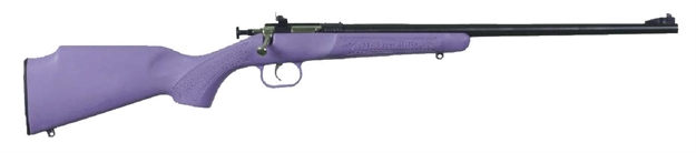 Picture of  Crickett Ksa2306 Youth  22 LR 1Rd 16.12" Blued Barrel & Receiver, Fixed Front/Adjustable Rear Peep Sights, Purple Synthetic Stock W/11.5" Lop, Rebounding Firing Pin Safety 611613023067
