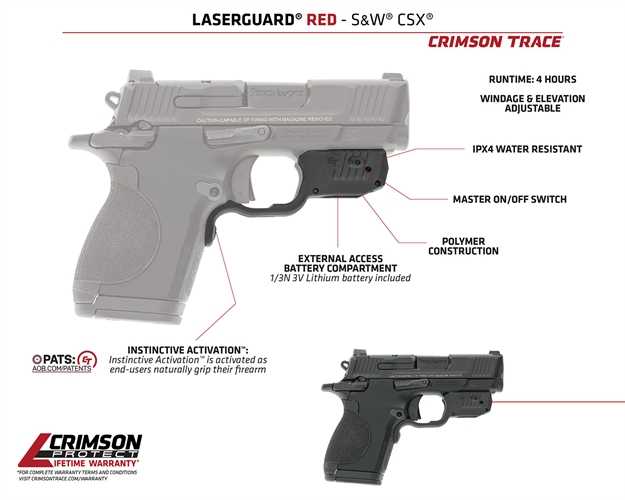 Picture of  Crimson Trace 013000172 Laserguard  S&W Csx, Red Laser Black Polymer 810048570751