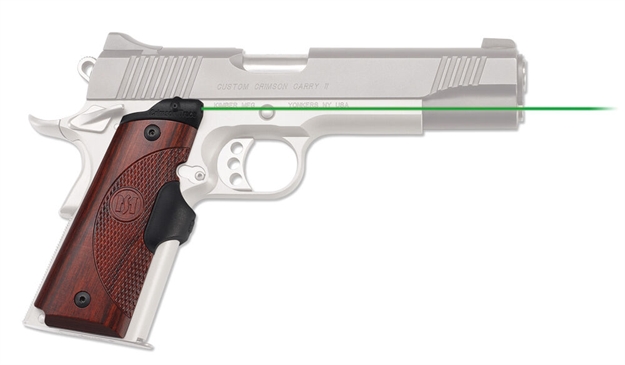 Picture of Crimson Trace Master Series Lasergrips, Rosewood,  Instinctive Activation, Green Laser, For Full-Size 1911, Green LG-901G 610242007806