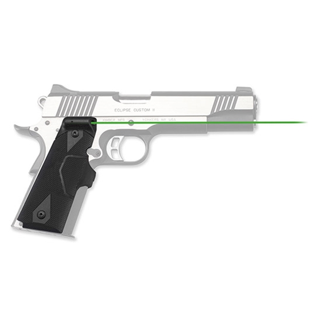 Picture of Crimson Trace Lasergrips Laser Sight, Black, Pressure Sensor Activation, Green Laser, Fits 1911 Full-Size Pistols LG-401G