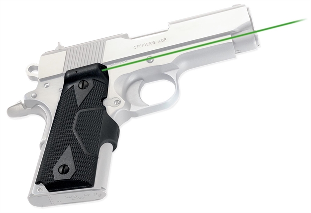 Picture of Crimson Trace Lasergrips Laser Sight, Black, Pressure Sensor Activation, Green Laser, Fits 1911 Compact Pistols LG-404G