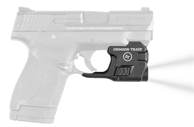 Picture of Crimson Trace 0182501 Lightguard  Polymer S&W M&P Shield/Shield Plus/M2.0 Shield, 110 Lumens White Led, Trigger Guard Mount LTG770 850002469271
