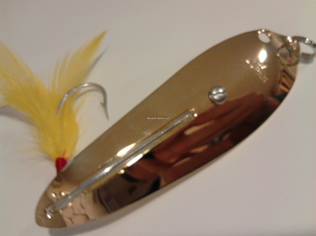 Picture of Crippled Alewive Trolling Spoon, 10 1/4", 11/0 Hook, Gold/Yellow Feather