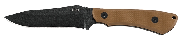Picture of  Crkt 2083 Ramadi  4.37" Fixed Plain Black Matte Baked-On Anti Rust Sk-5 Steel Blade/Coyote Textured G10 Handle Includes Sheath