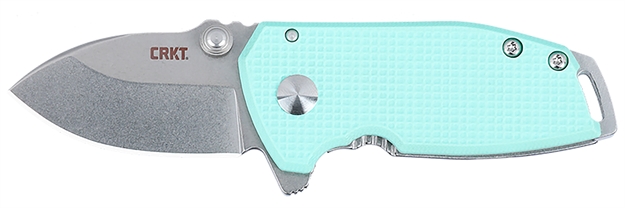 Picture of  Crkt 2485B Squid  Compact 1.75" Folding Drop Point Plain Stonewashed D2 Steel Blade, Blue G10/Ss Handle