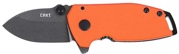 Picture of  Crkt 2486 Squid  Compact 1.75" Folding Drop Point Plain Stonewashed D2 Steel Blade, Blaze Orange G10/Ss Handle