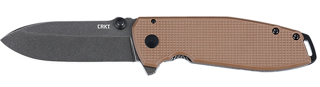 Picture of  Crkt 2495B Squid XM 2.95" Folding Drop Point Plain Stonewashed D2 Steel Blade, Brown Textured G10/Ss Handle