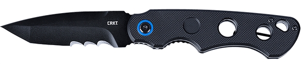 Picture of  Crkt 2606 A.B.C.  3.39" Folding Tanto Veff Serrated Black Oxide 12C27 Sandvik Blade, Black Textured G10 Handle 794023260601