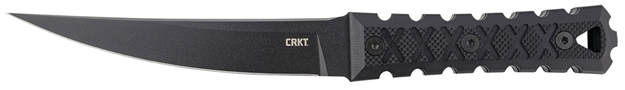 Picture of  Crkt 2927 Hz6  6.50" Fixed Plain Black Matte Baked-On Anti Rust Sk-5 Steel Blade/Black W/Carved X's G10 Handle Includes Sheath