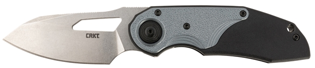 Picture of  Crkt 5410 Attaboy  2.73" Folding Drop Point Plain Stonewashed D2 Steel Blade/Black/Silver Grn Handle Includes Pocket Clip 794023541007