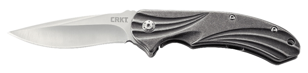 Picture of Crkt 6016 Williwaw  3.03" Folding Modified Drop Point Plain Satin 8Cr13mov SS Blade 2Cr13 Black Stonewashed Handle