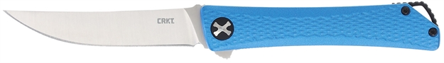 Picture of  Crkt 7540 Kalbi  Edc 3.28" Folding Upswept Plain Satin 440 Acuto SS Blade, Blue Crosshatch Textured Aluminum Handle 794023754001