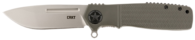 Picture of  Crkt K252gxp Homefront  3.56" Folding Modified Drop Point Plain Bead Blasted 12C27 Sandvik Blade/Od Green Aluminum Handle Includes Pocket Clip 794023002232
