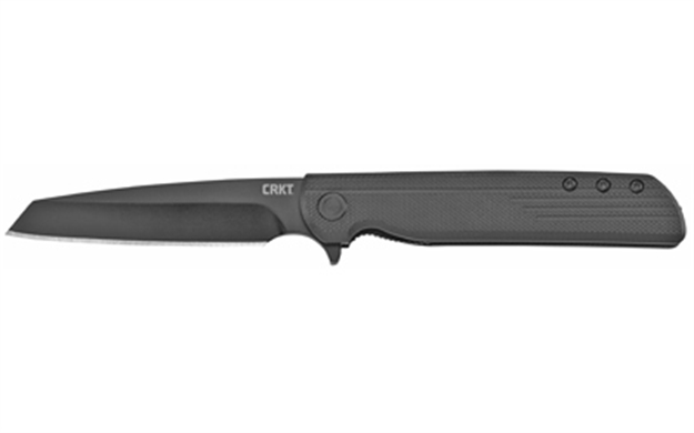 Picture of  Crkt 3802K Lck + Blackout 3.24" Folding Tanto Plain Black Oxide 8Cr13mov SS Blade/ Black Grn Handle Includes Pocket Clip 794023380200