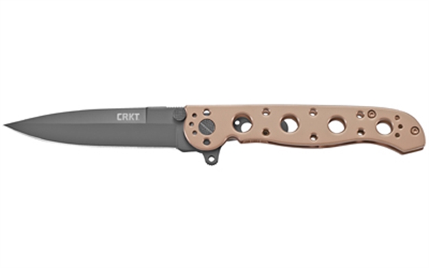 Picture of Crkt M1603bk M16 03Bk 3.55" Flipper Spear Point Plain Black Oxide 12C27 Sandvik Blade, Bronze 2Cr13 Stainless Handle, Includes Pocket Clip M16-03BK