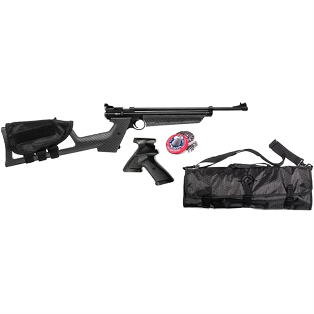 Picture of Crosman 2289Ckft Pump Airgun Drifter Kit Pump 22 1Rd Shot Black Black Receiver Gray Fixed Carbon Fiber Wrapped Stock 2289CFKT