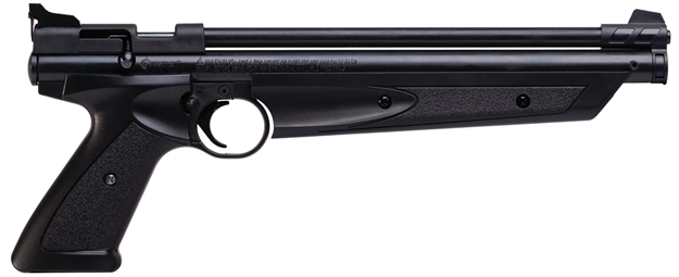 Picture of  Crosman P1377 American Classic Pump Pistol 177 1Rd Rifled Steel Barrel, Fixed Front/Adjustable Rear Sights, Black Polymer Grips, Crossbolt Safety 028478143807