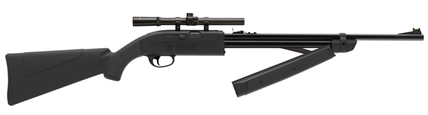 Picture of  Crosman Clgy1000kt Legacy 1000 Air Rifle Pump 177 Black Rifled Steel Barrel, Black Receiver, Black Fixed All Weather Stock, Crossbolt Safety, Includes 4X15mm Scope