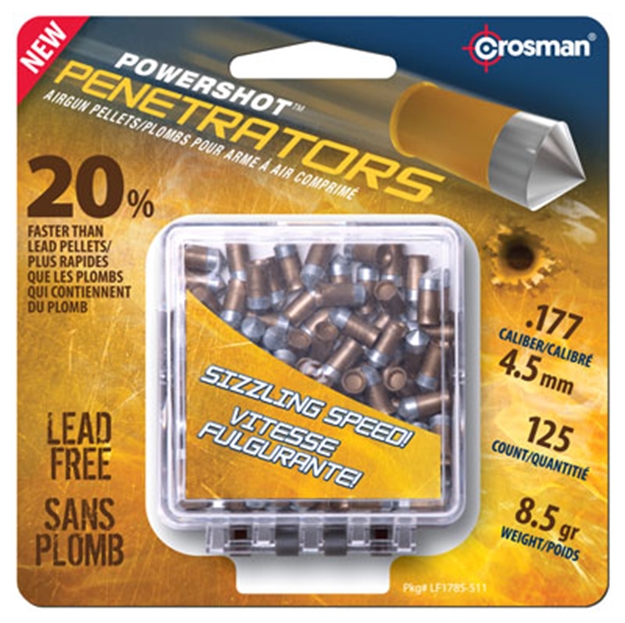 Picture of Crosman Powershot Gold Flight Penetrator (Gold), .177 Caliber, 8.5 Grain, 125 Count LF1785 028478137240