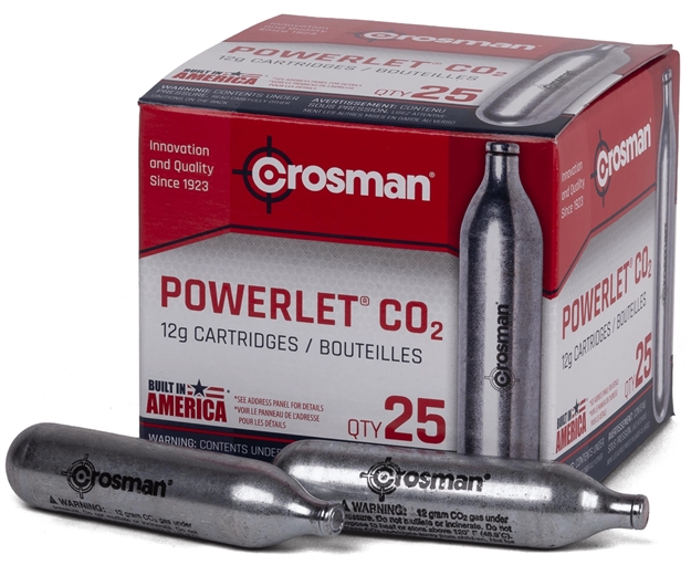 Picture of Crosman Co2 Powerlet Cartridges, 12-Gram, 25Pk 2311 028478023116