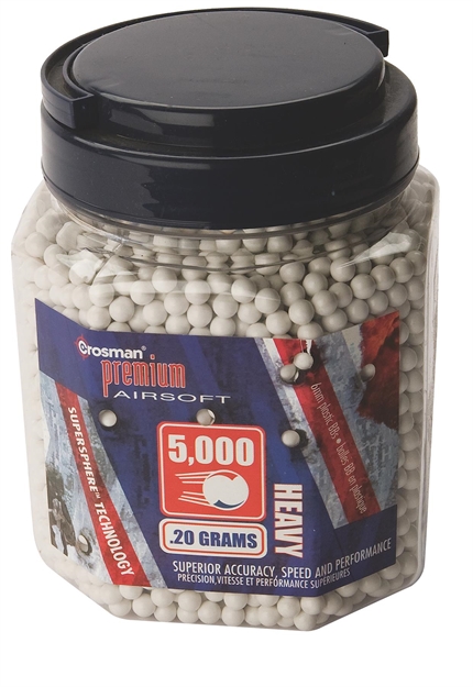 Picture of Crosman Airsoft Match Grade Biodegradeable White Bbs, .20G, 5000 CT