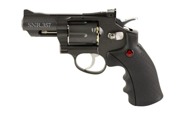 Picture of Crosman Co2 Powered Dual Ammo Full Metal Snub Nose Air Revolver, Single/Double Action,  .177 Bb's OR Pellets, 350 Fps P, 400 Fps BB SNR357 028478148666