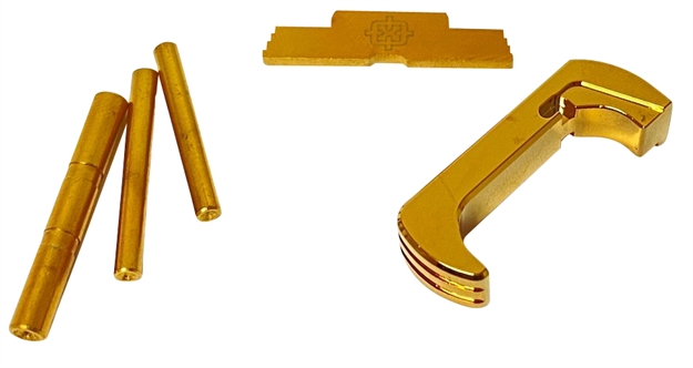 Picture of  Cross Armory Crg5okgd 3 Piece Kit  Extended Compatible W/ Glock 17/19/26/34 Gen5 Gold Anodized Steel/Aluminum