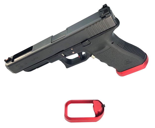 Picture of Cross Armory Crgfmwrd Flared Magwell  Compatible With Glock Gen1-3 Aluminum Red Hardcoat Anodized