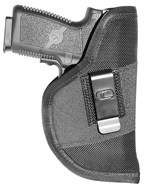 Picture of Crossfire Shooting Gear Crfgrpclplsrsa1c3 The Grip Laser Iwb Size 03 Black Ballistic Nylon Belt Clip Fits Compact 3-3.50" Barrel Ambidextrous CRF-GRPCLPLSRSA1C-3
