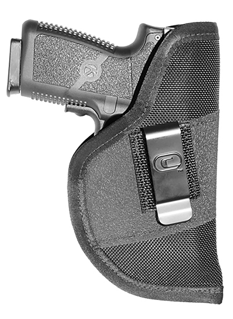 Picture of Crossfire Shooting Gear Crfgrpclplsrsa1s2 The Grip Laser Iwb Size 02 Black Ballistic Nylon Belt Clip Fits Subcompact 2-2.50" Barrel Ambidextrous CRF-GRPCLPLSRSA1S-2