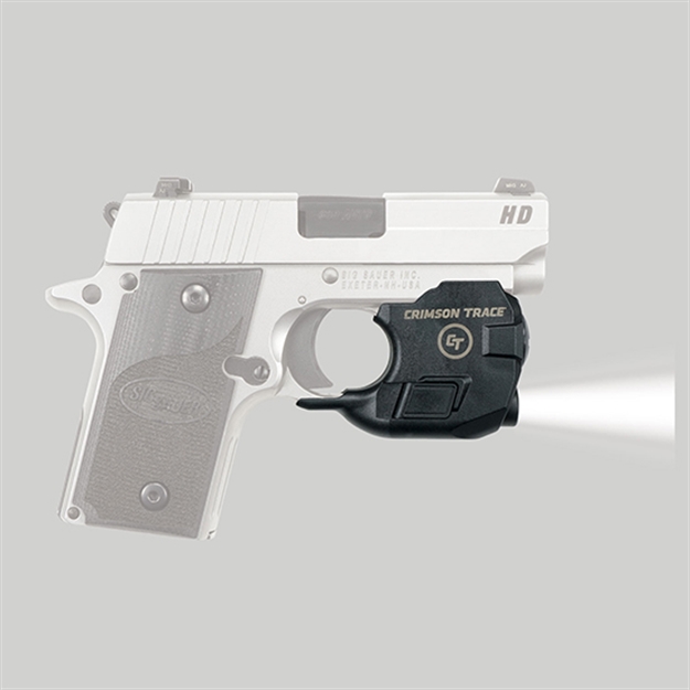 Picture of Crimson Trace 0183201 Lightguard  Polymer Sig P238/P938, 110 Lumens White Led, Trigger Guard Mount LTG776