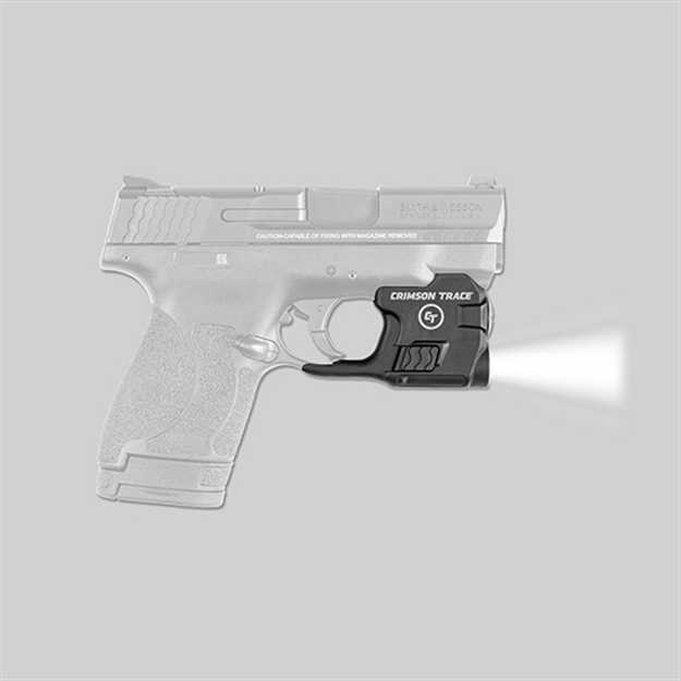 Picture of Crimson Trace 0182501 Lightguard  Polymer S&W M&P Shield/Shield Plus/M2.0 Shield, 110 Lumens White Led, Trigger Guard Mount LTG770