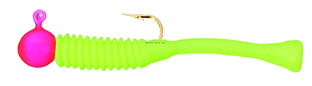 Picture of Cubby Mini-Mite Jig, 1 1/2", 1/32 Oz, SZ 8 Hook, Pink/Silk Chartreuse, 5/Pack