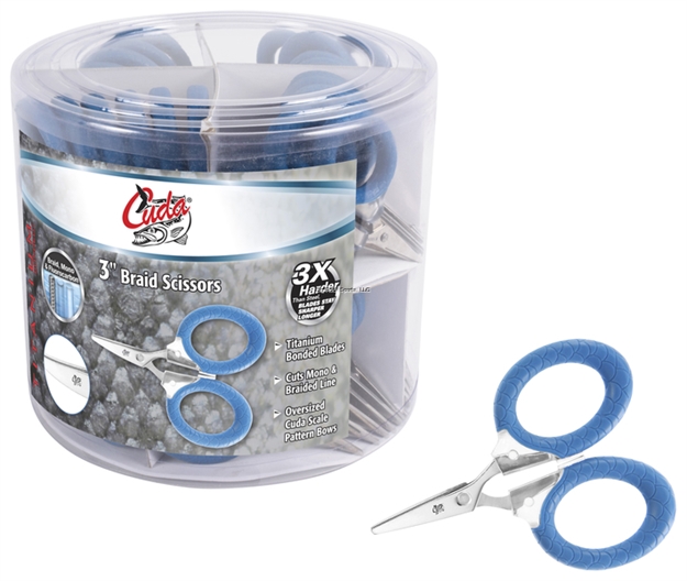 Picture of Cuda Bucket OF 50 3" Micro Braid Scissors.