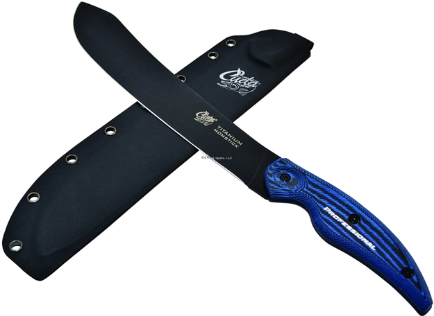 Picture of Cuda Professional Series Non Stick 10" Wide Fillet Knife With 40A Steel, Micarta Handle And Hard Moulded Sheath