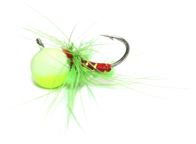 Picture of Custom Jigs Jaje Tungsten Bug Size 14 Color 01 Chart/Glow