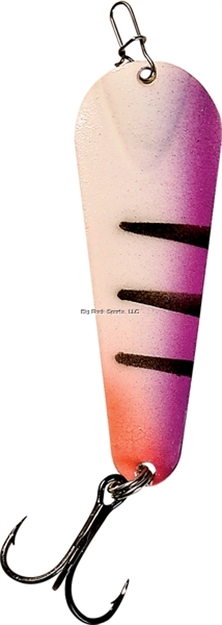 Picture of Custom Jigs Pro Glow Slender Spoon 1/16Oz Green Glow Purple Tiger Gold