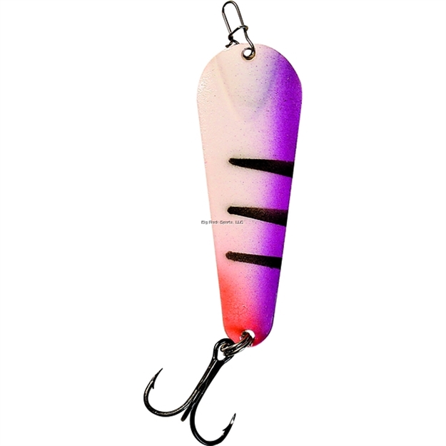 Picture of Custom Jigs Pro Glow Slender Spoon 1/8Oz Green Glow Purple Tiger Gold