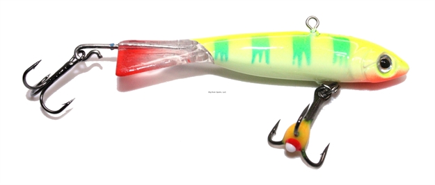 Picture of Custom Jigs Rotating Power Minnow Size 5 Chartreuse Glow Tiger