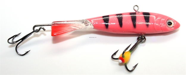 Picture of Custom Jigs Rotating Power Minnow Size 5 Red Glow Tiger