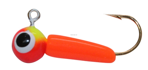 Picture of Custom Jigs Wolfinkee Size 6  #12 Clown/Hot Orange Body