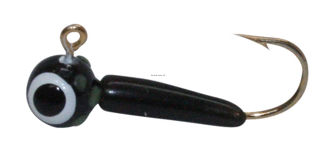 Picture of Custom Jigs Wolfinkee Size 8  #05 Black W/Glow Spots Black Body