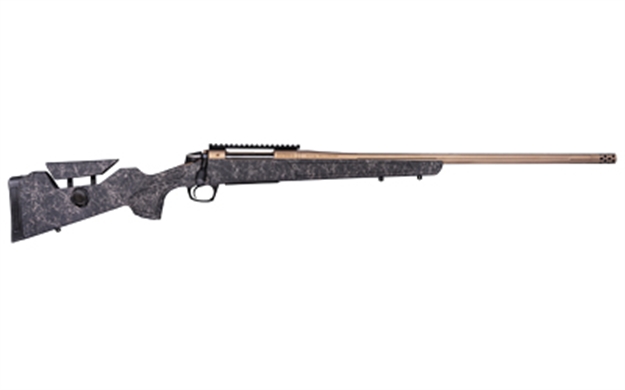 Picture of  Cva Cr3969f Cascade Long Range Hunter Full Size 7Mm Prc 24" Smoked Bronze Cerakote Steel Threaded Barrel, Black W/Smoked Bronze Web Synthetic Stock