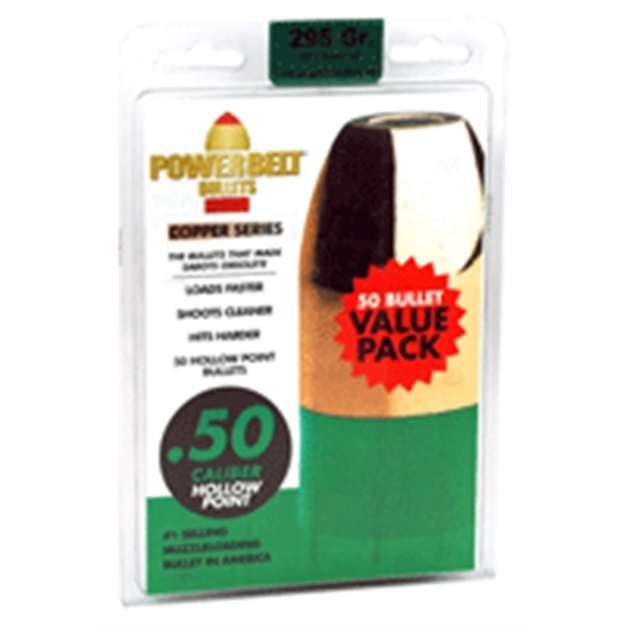 Picture of Cva Powerbelt Bullets .50 Cal 295Gr Copper HP 50Ct